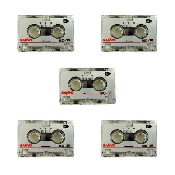 Sanyo MC-30 Micro Cassette Tape MC30 Pack of 5